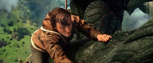 Nicholas Hoult as Jack climbing the fabled giant beanstalk.